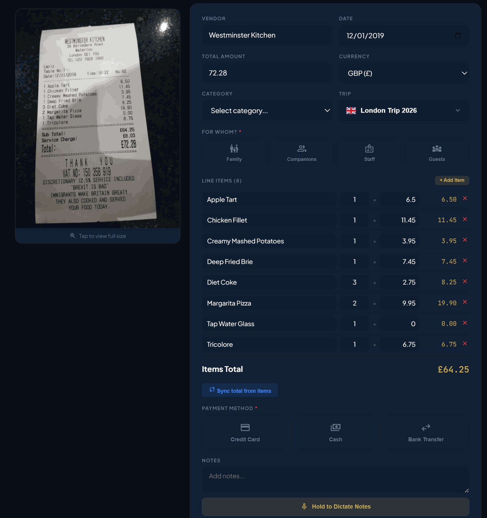 Custom Financial Ledger